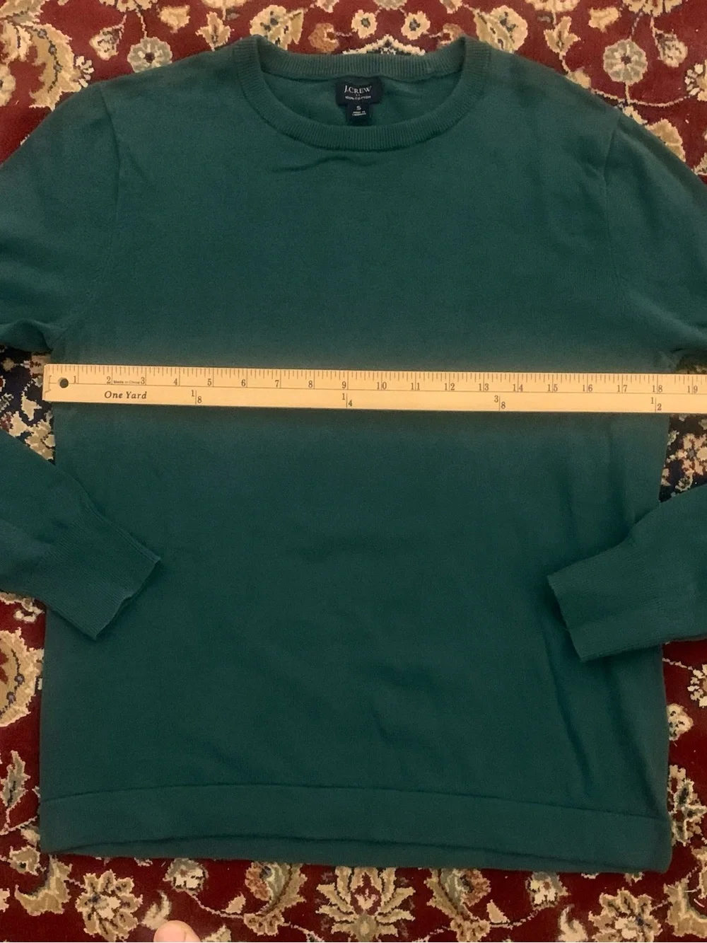 J CREW All Cotton Green Crewneck Sweater